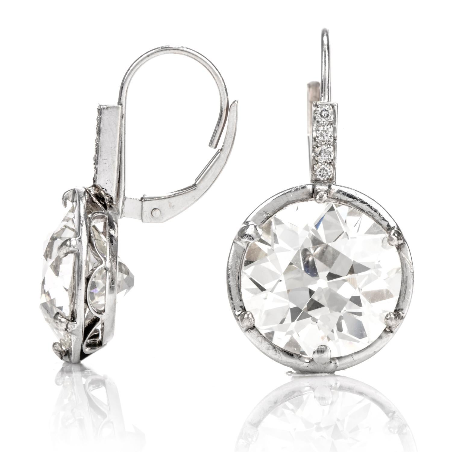 european cut diamond earrings