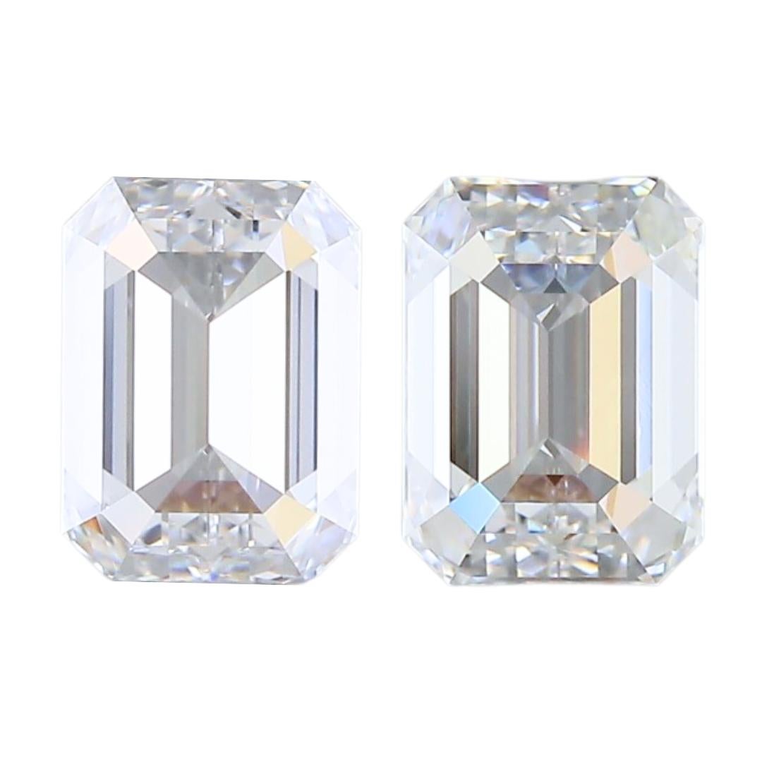 Magnifica coppia di diamanti doppio taglio ideale eccellente da 1,41 carati - certificati GIA in vendita 1