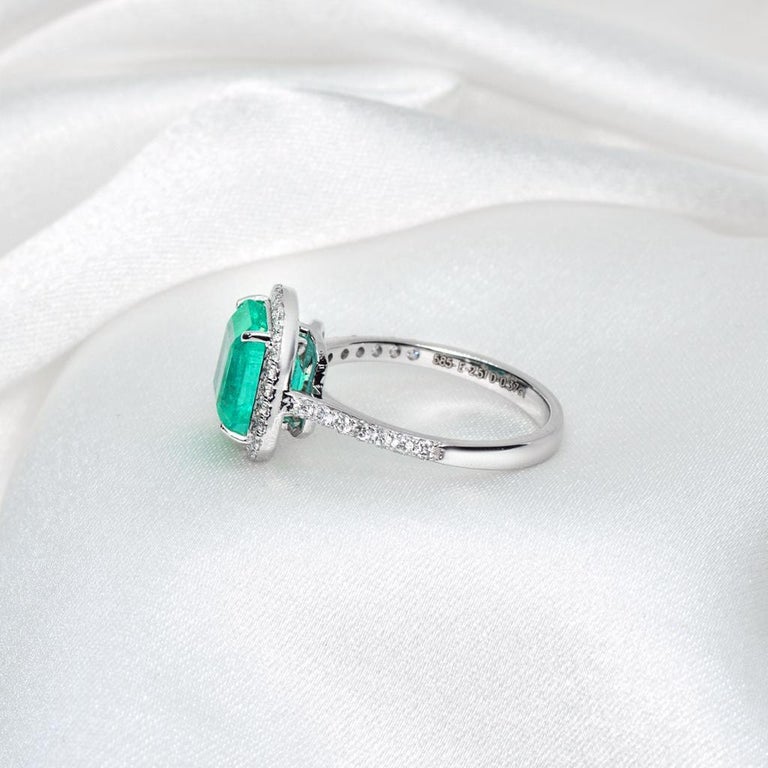 Sales** IGI 14K 2.51 Ct Emerald Diamond Antique Art Deco Style Engagement  Ring at 1stDibs