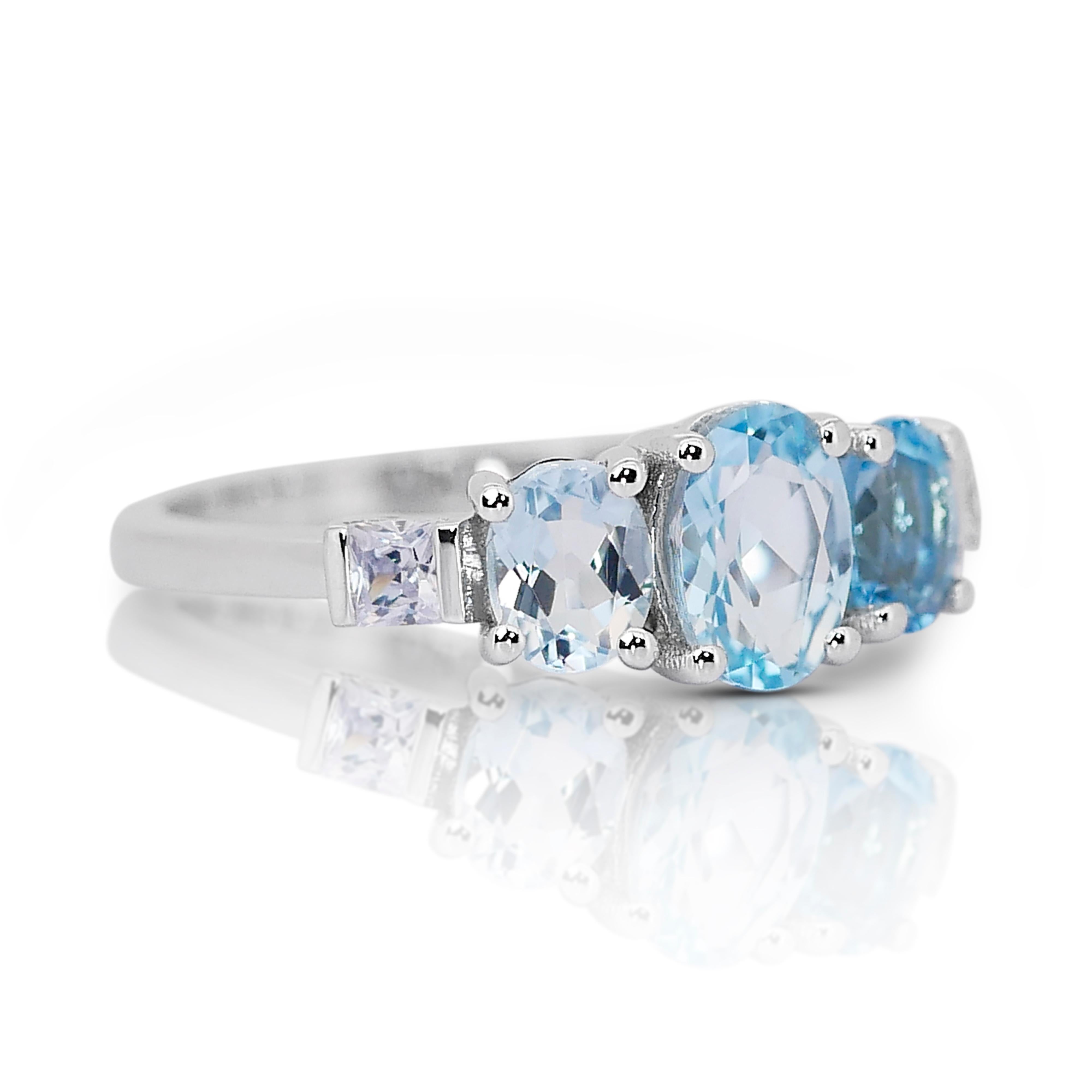 Magnificent 14k White Gold Mixed Gem Stones Pave Ring w/2.03 ct - AIG Certified  In New Condition In רמת גן, IL