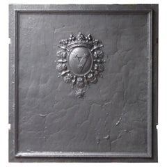Magnificent 17th-18th C. French Louis XIV 'Coat of Arms' Fireback / Backsplash
