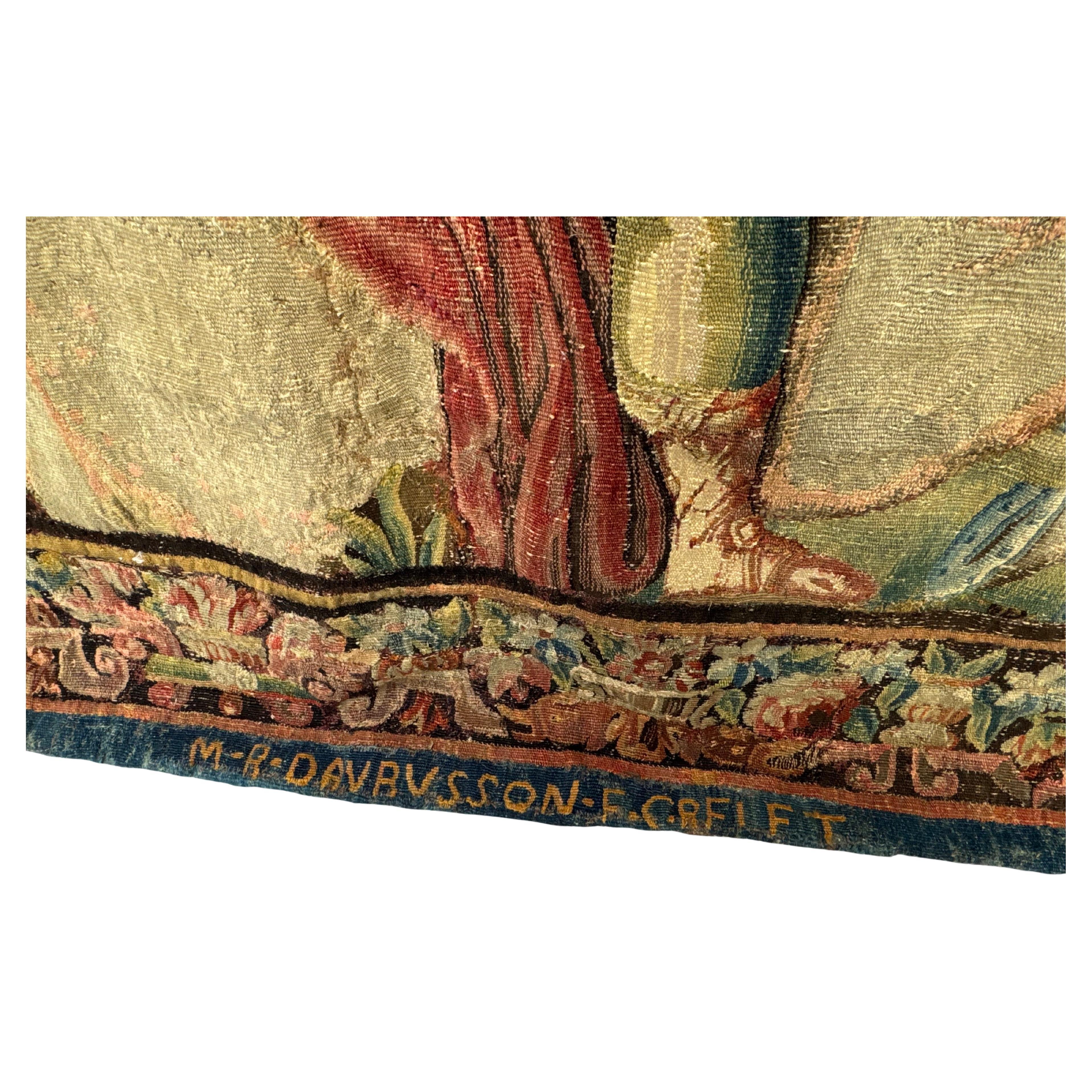 Magnificent 17th-Century French Aubusson Tapestry – Alexander the Great In Fair Condition For Sale In Rio De Janeiro, BR