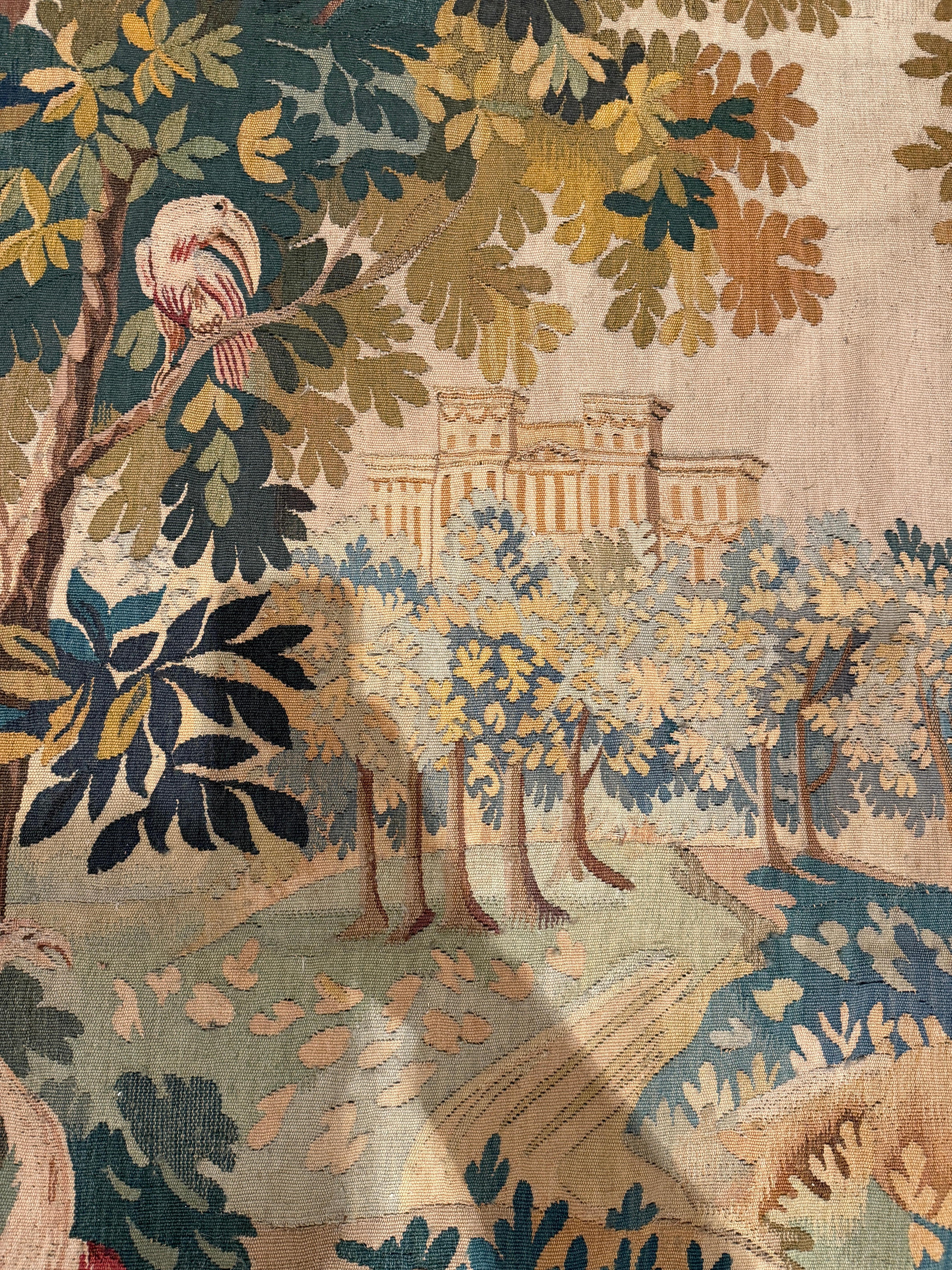 Magnificent 17th-Century Gobelin Tapestry – “Landscape with Peacocks” For Sale 8