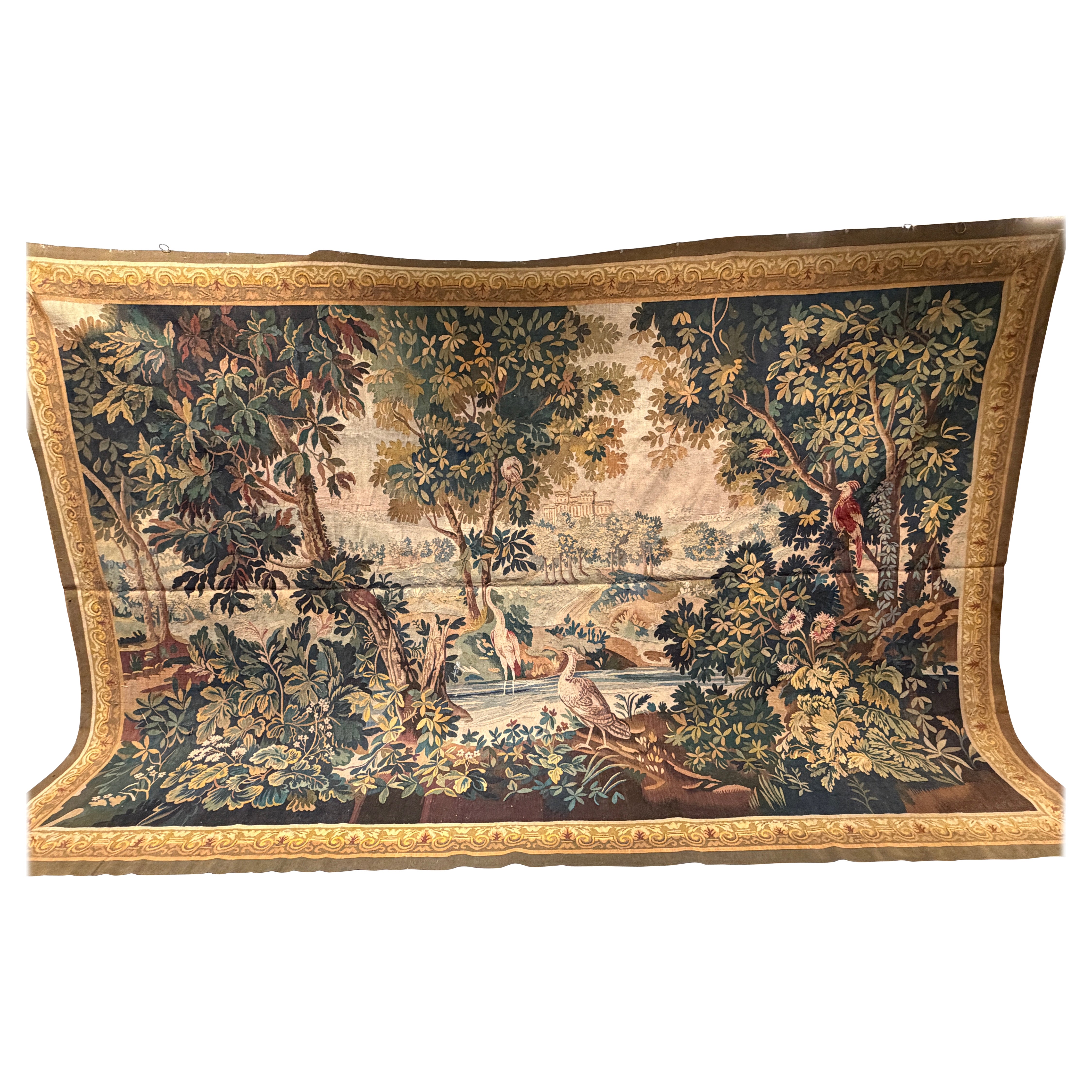 Magnificent 17th-Century Gobelin Tapestry – “Landscape with Peacocks” For Sale