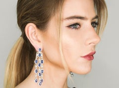 Magnificent 18 Karat Tanzanite Chandelier Earrings