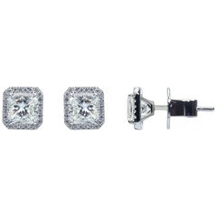 Magnificent 18 Karat White Gold and Diamond Earring
