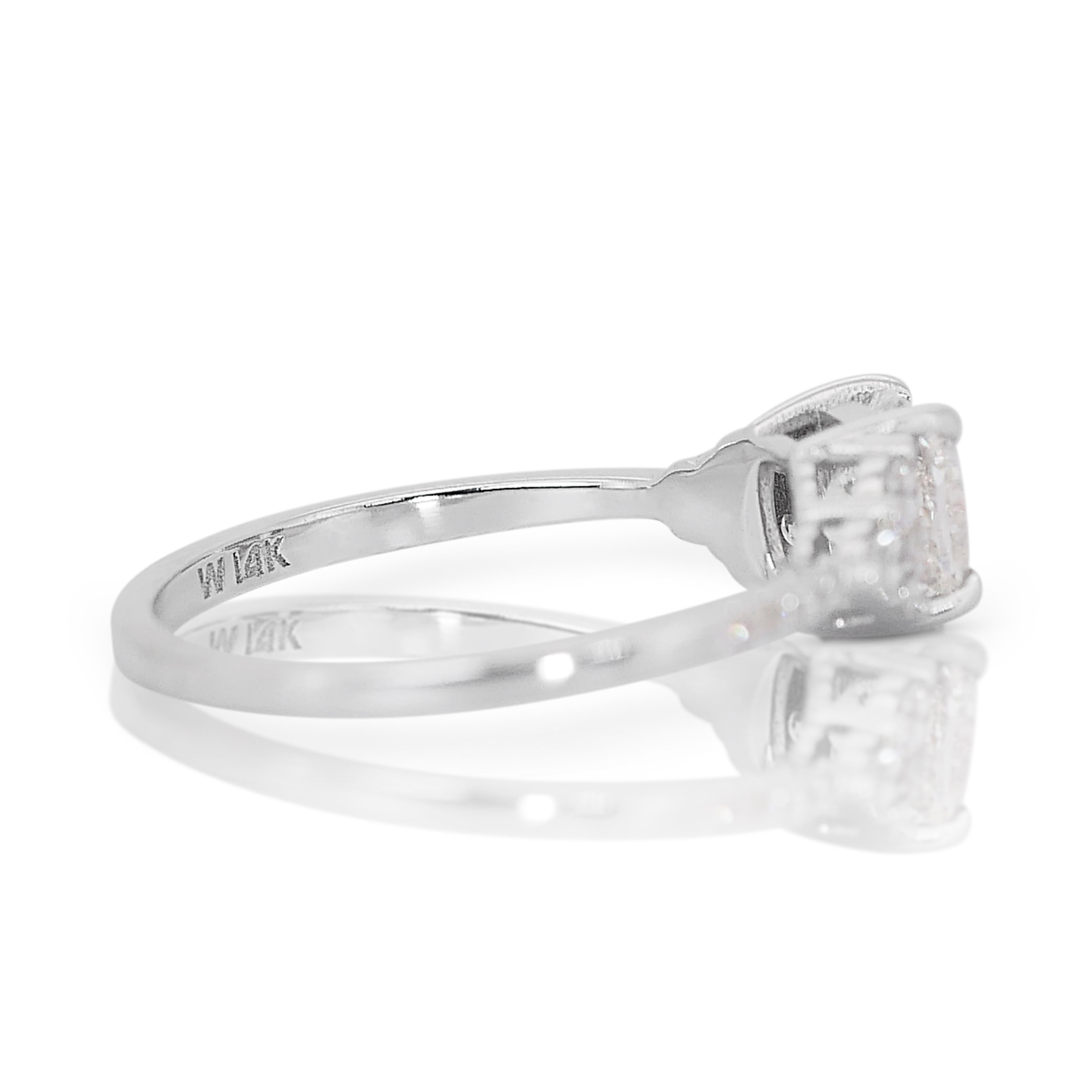 Women's Magnificent 18k White Gold Natural Diamond Pave Ring w/1.30 ct -IGI Certified For Sale