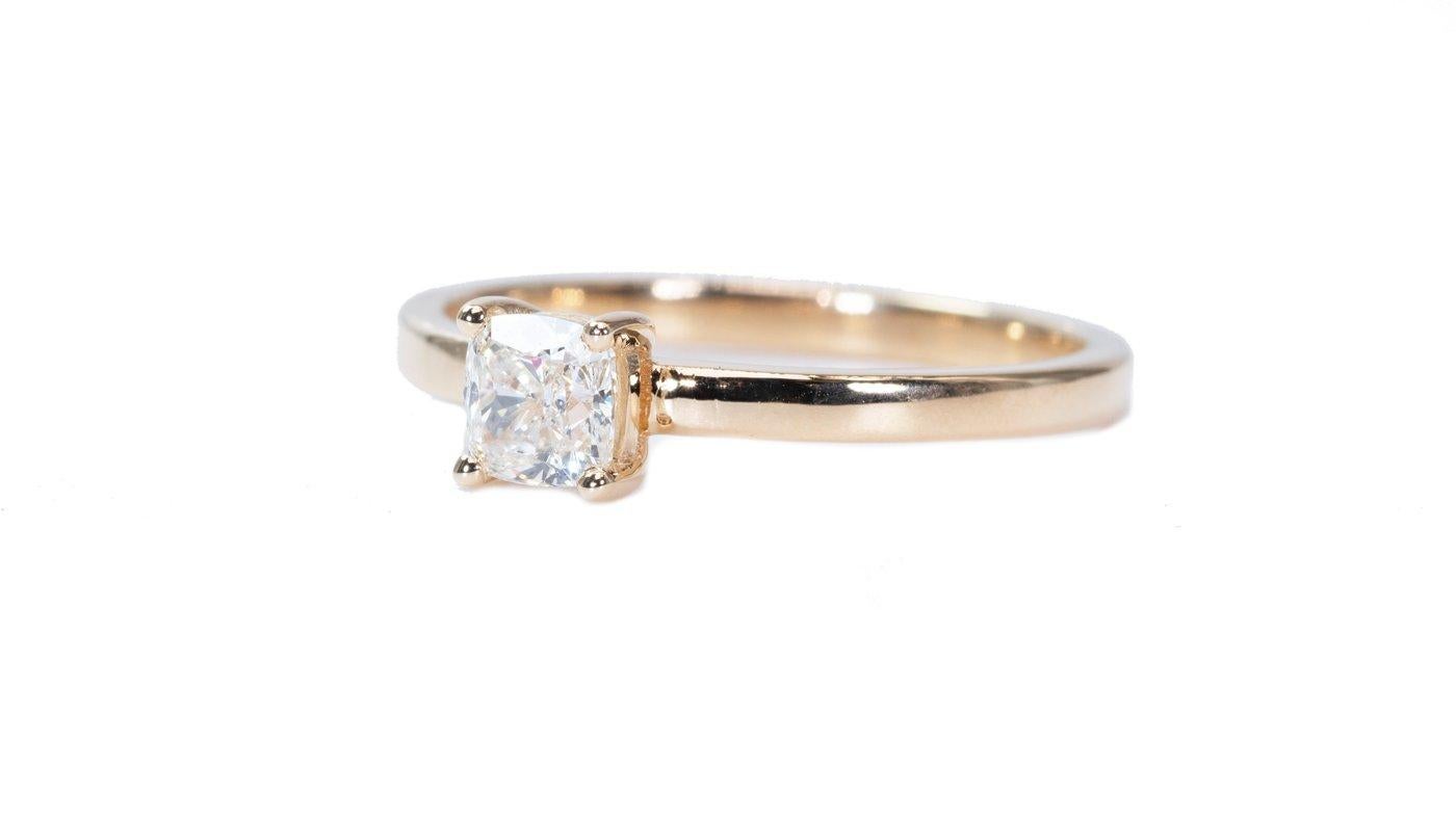 Magnifique bague solitaire en or jaune 18 carats avec diamant naturel de 1 carat certifié GIA Pour femmes en vente