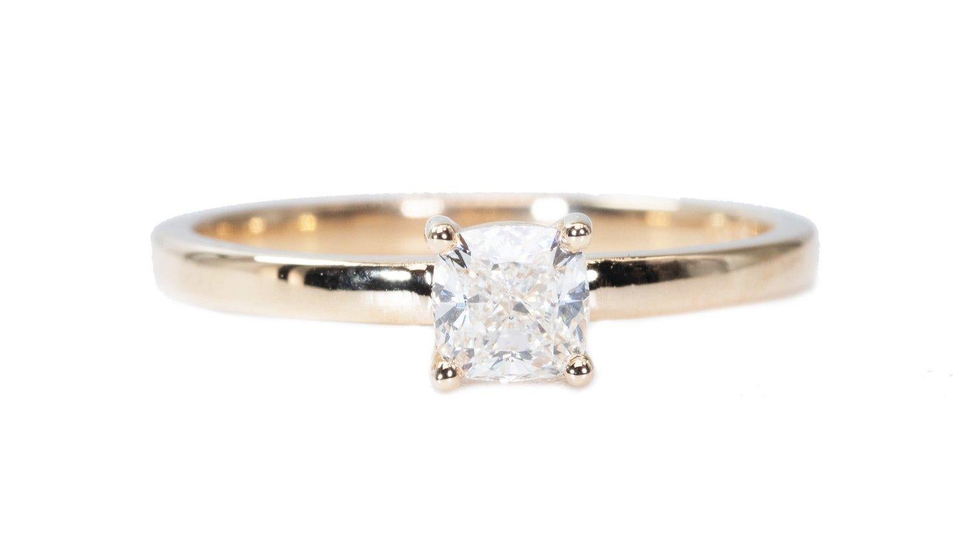 Magnificent 18k Yellow Gold Solitaire Ring 1ct Natural Diamond GIA Certificate For Sale 1