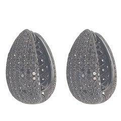 Magnificent 18kt Black Gold Earrings with 7.83 Ct Cognac and Black Diamonds