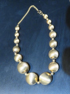 Magnificent 18KT Gold Overlaid Large Graduate Weave Design Golden Ball Necklace