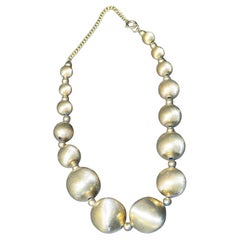 Magnificent 18KT Gold Overlaid Large Graduate Weave Design Golden Ball Necklace