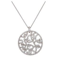 Magnificent 18kt White Gold Pendant Necklace with 3.07ct Brilliant Cut Diamonds