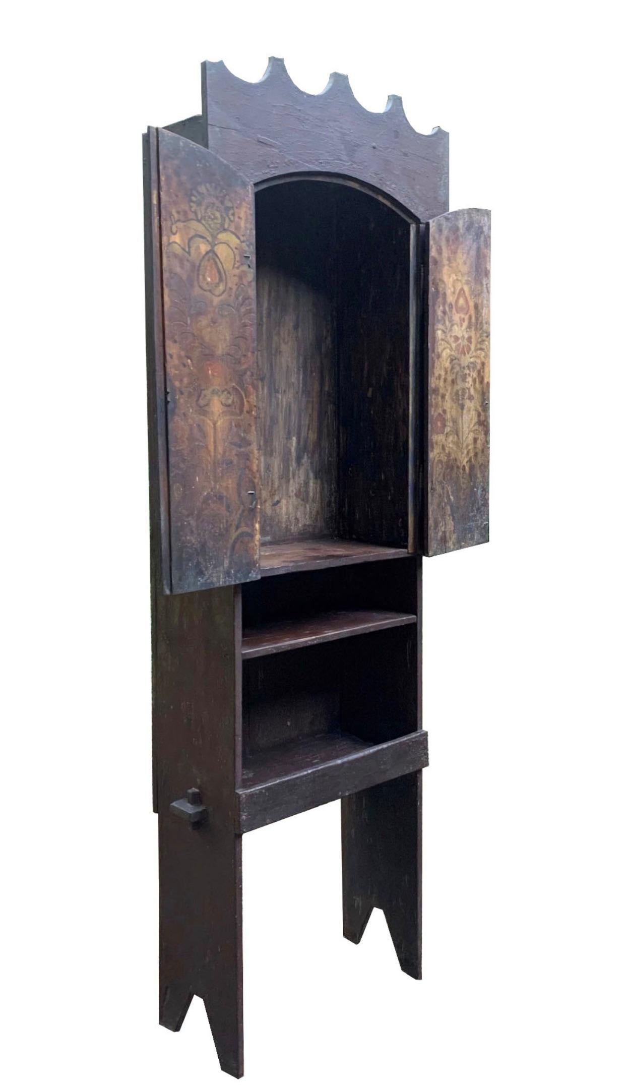 Other Magnificent 18th-Century Brazilian Shrine -  Minas Gerais Colonial Cabinet For Sale