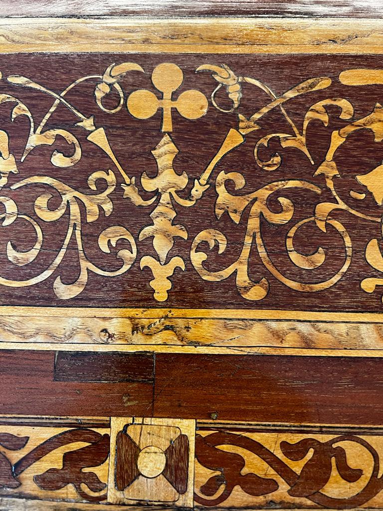 Magnificent 18th Century Detailed Wood Inlay Baroque Game Table ca 1780 In Good Condition For Sale In Doha, QA