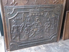Magnificent 18th Century French Louis XV 'Judgement of Solomon' Fireback