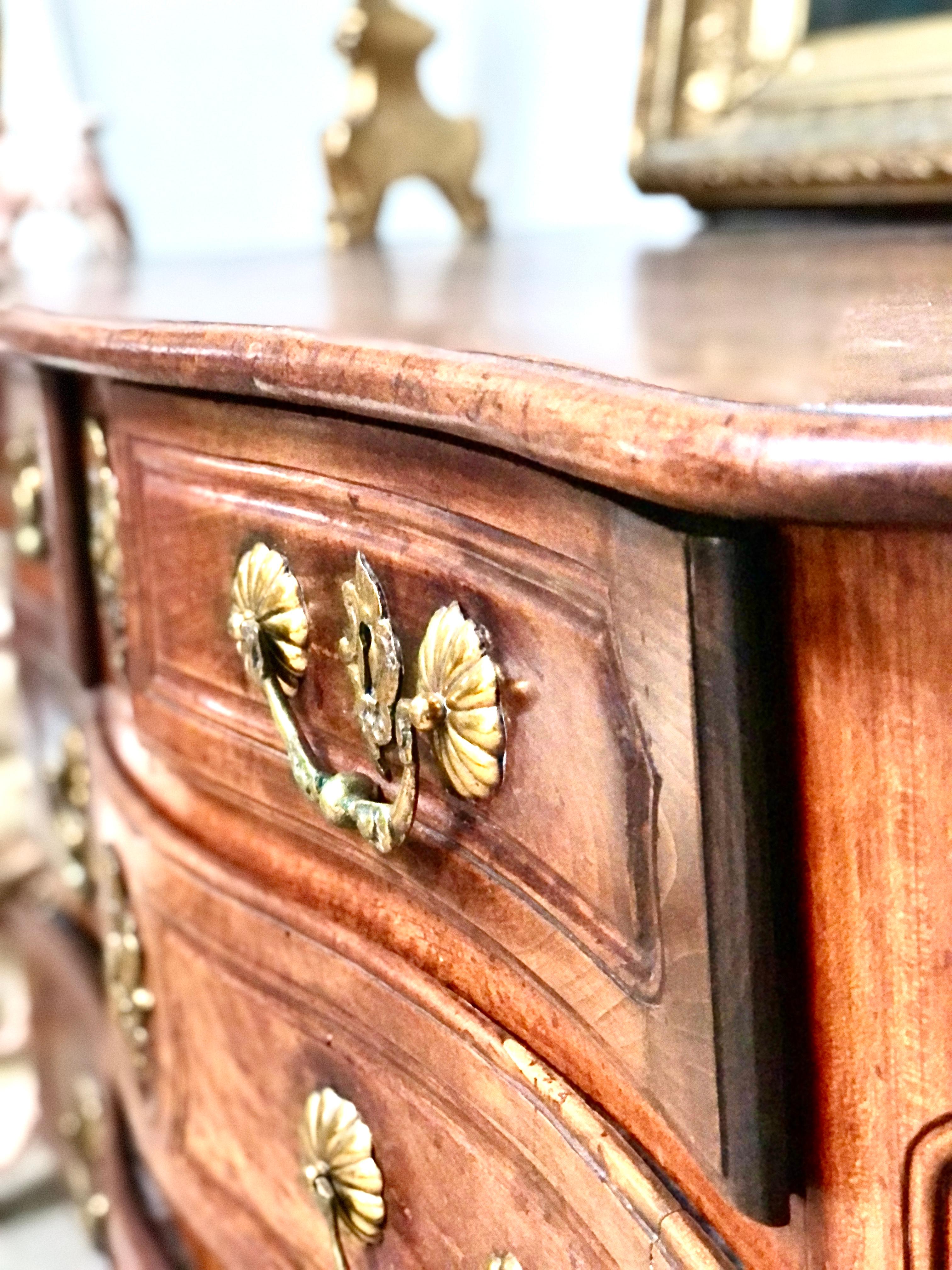 18th Century and Earlier 1750s French Louis XV Period Fruitwood Commode For Sale