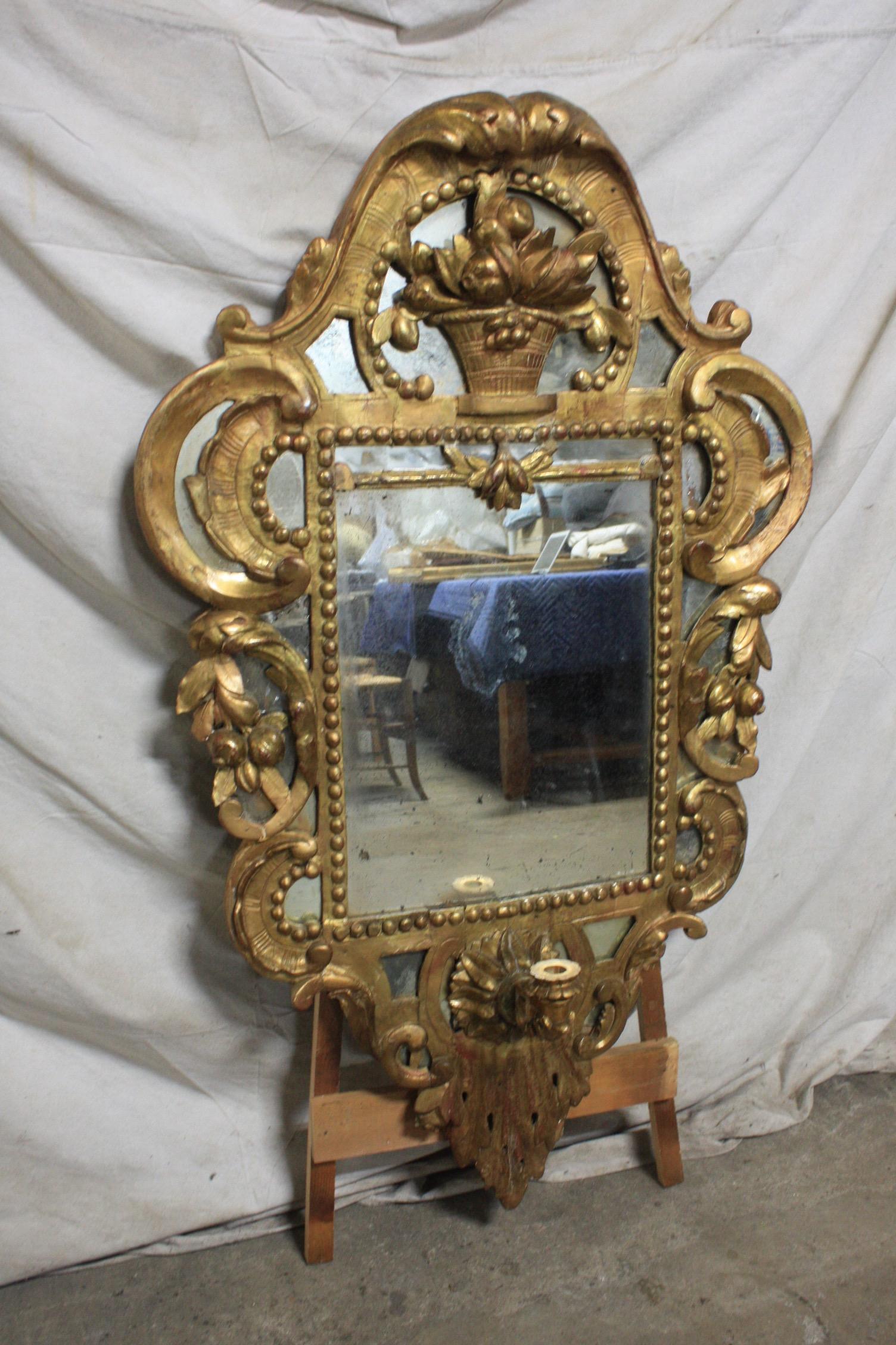 Magnificent 18th Century Italian Sconce-Mirror In Good Condition For Sale In Stockbridge, GA