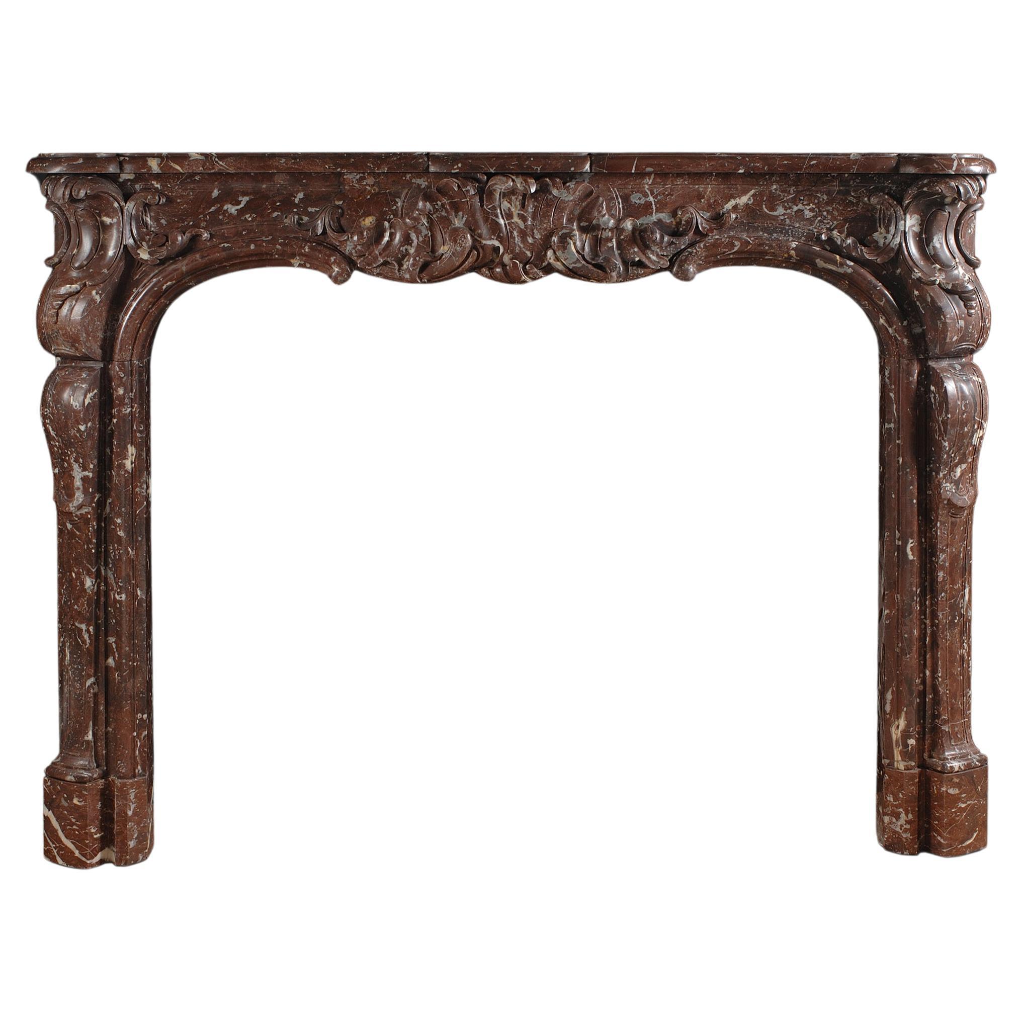 Magnificent 18th century Louis XV marble fireplace For Sale