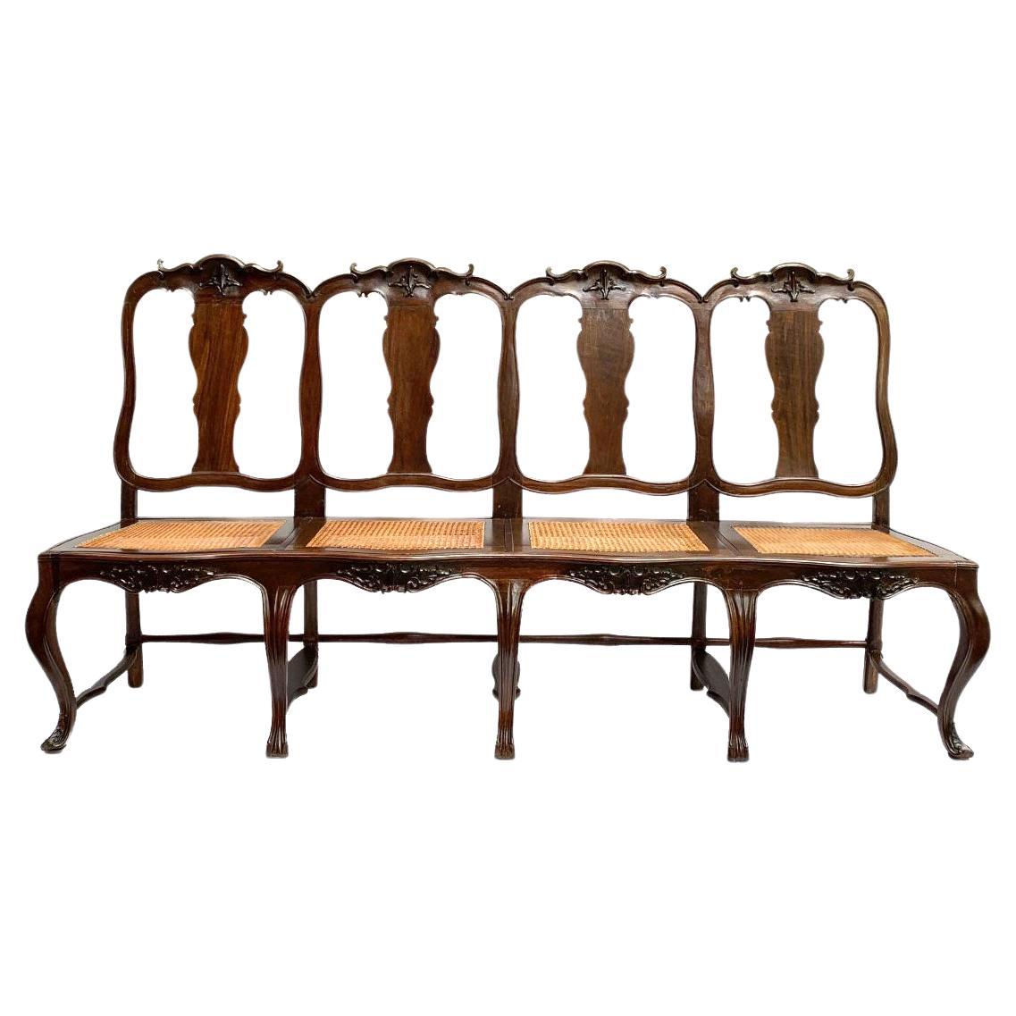 Magnificent 18th Century South American Colonial Escaño Settee  For Sale