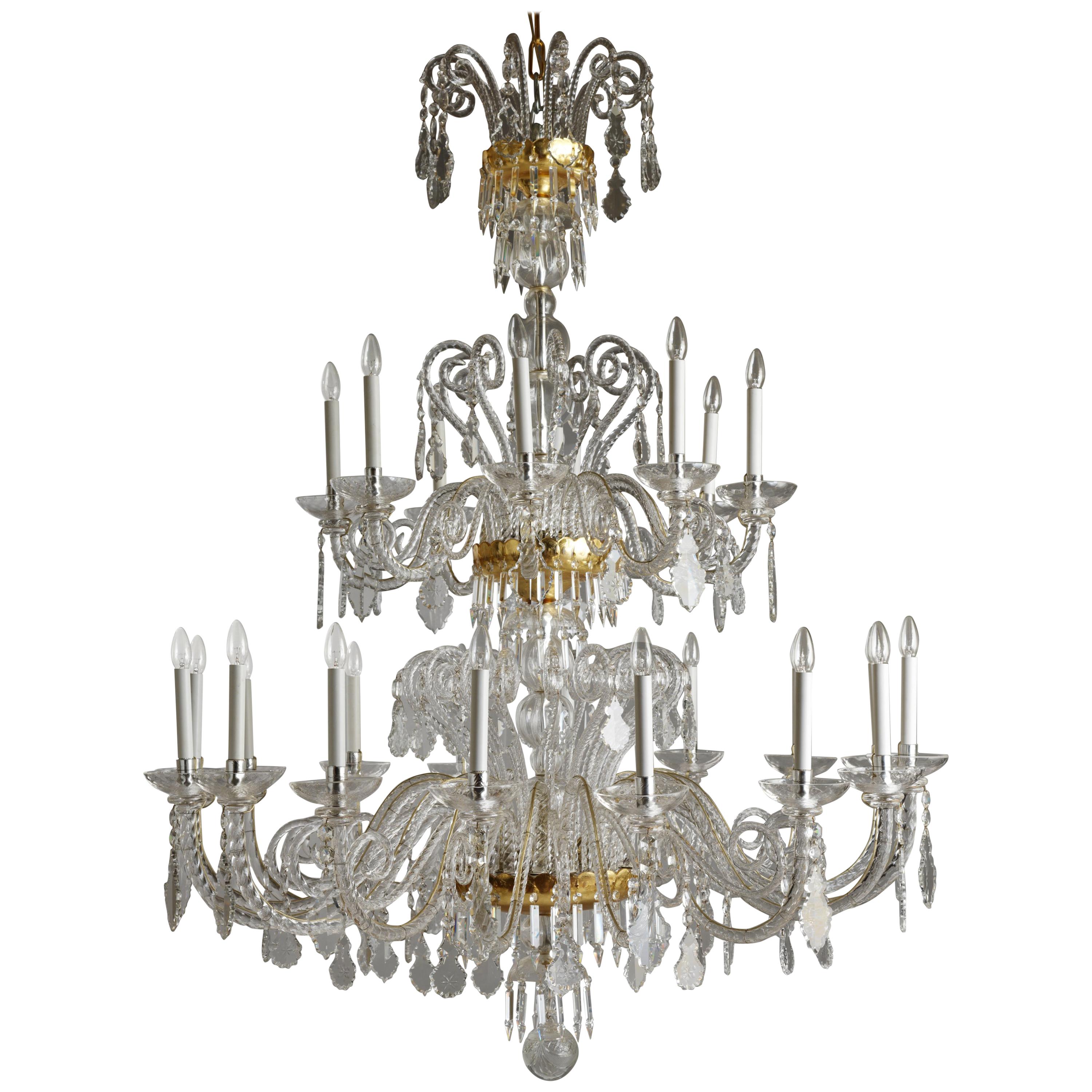 18th Century Style Crystal and Blown Glass Chandelier by Gherardo Degli Albizzi For Sale