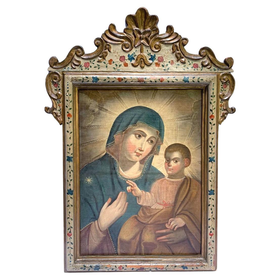 Magnifique Madonna vénitienne du XVIIIe siècle  en vente