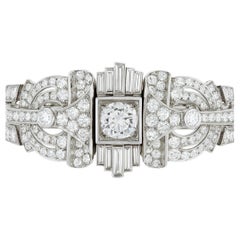 Magnifique bracelet en platine et diamants Art déco français de 1930
