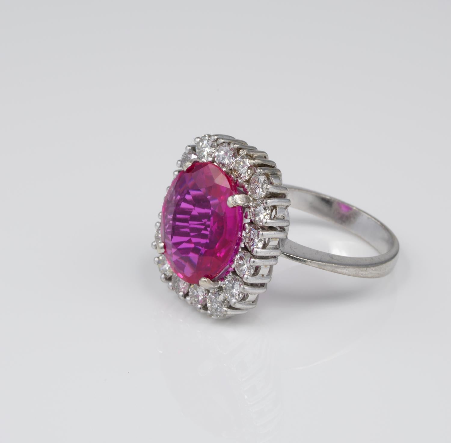 Contemporary Magnificent 1950 6.50 Carat Ruby 1.60 Carat G VVS Diamond Solid Platinum Ring