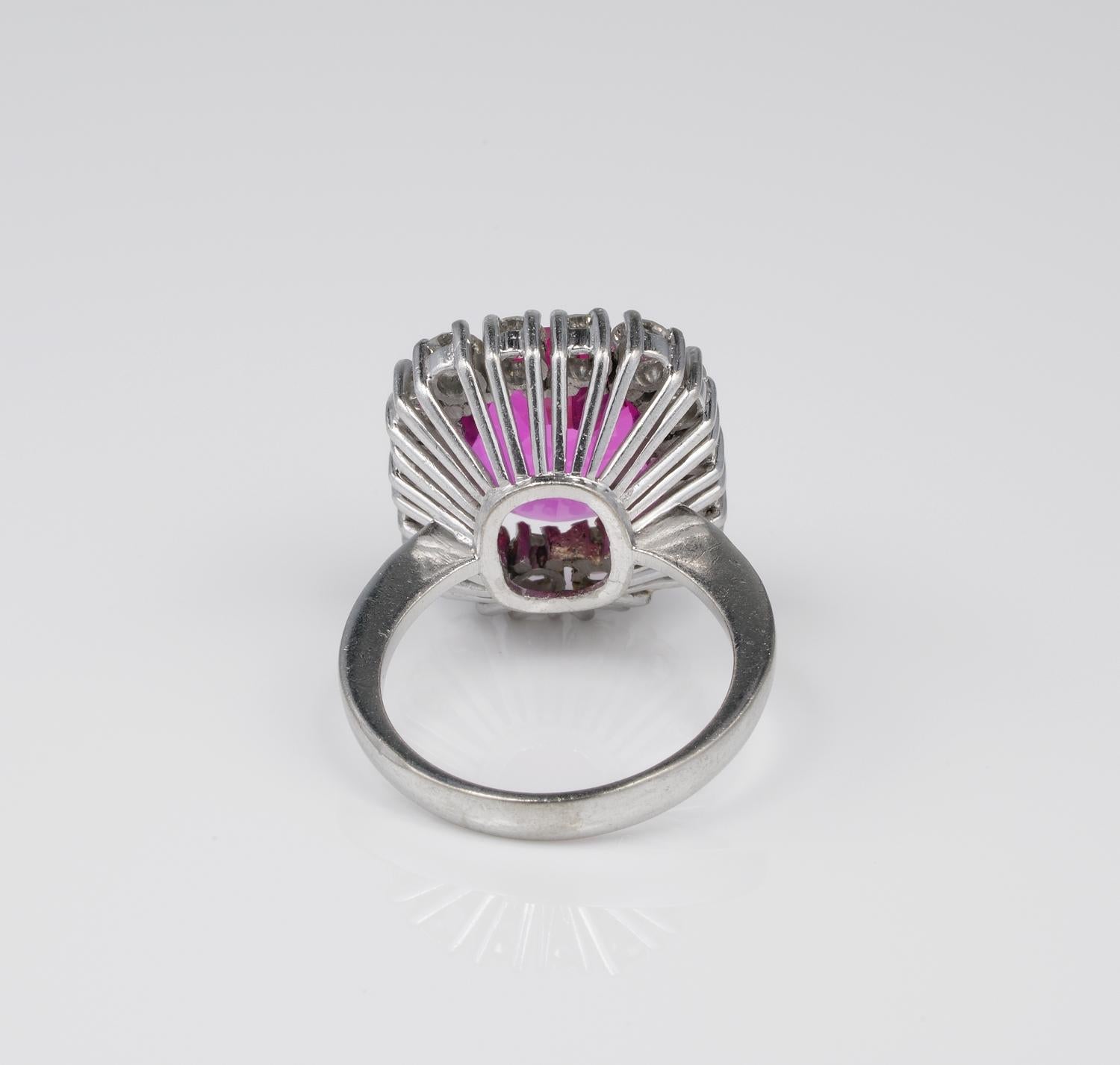 Women's Magnificent 1950 6.50 Carat Ruby 1.60 Carat G VVS Diamond Solid Platinum Ring