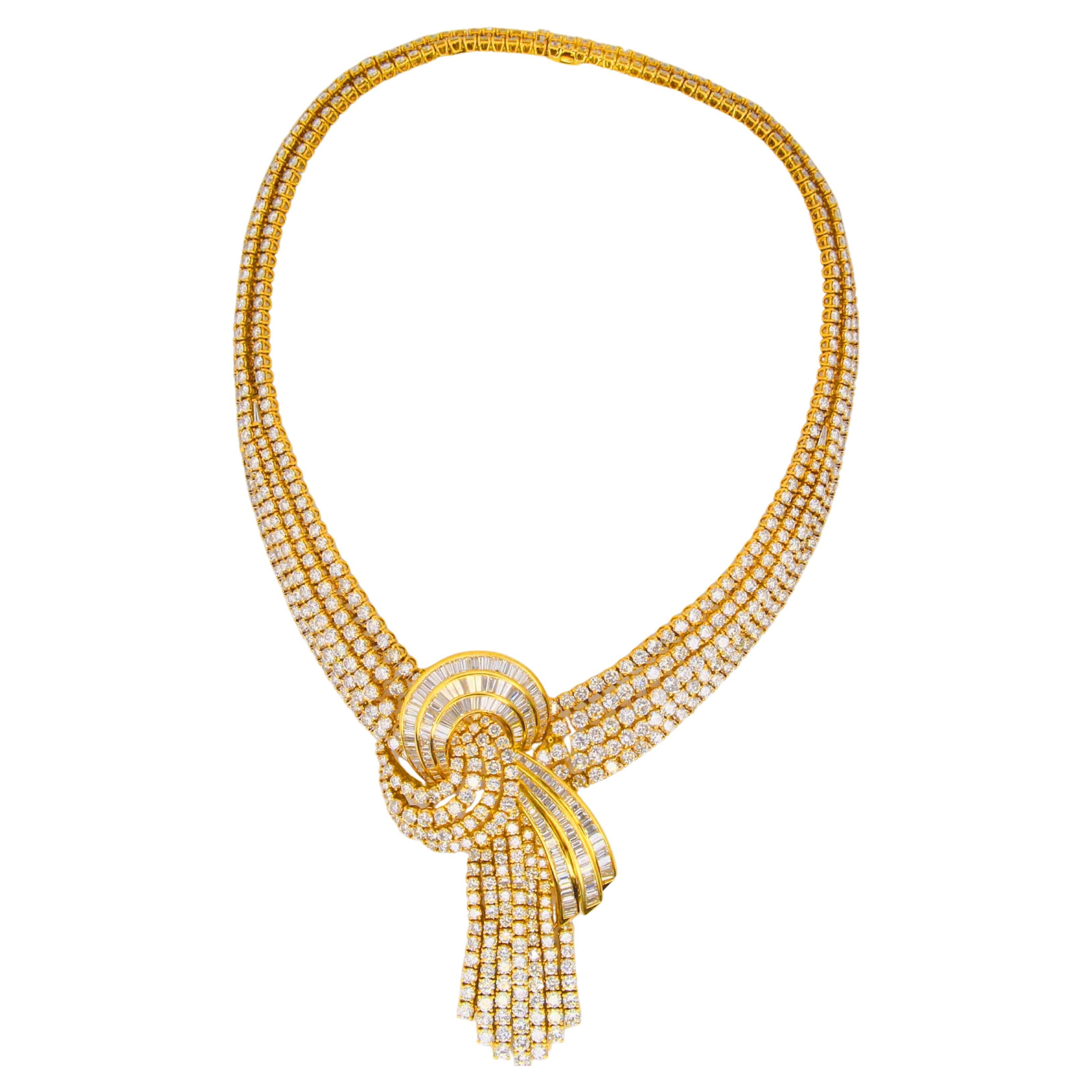 Women's or Men's Magnificent 1950s Estate Diamond Necklace A true treasure For Sale