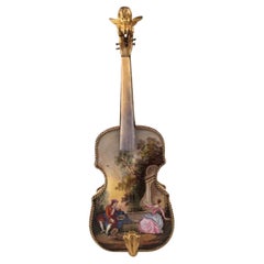 Magnificent 19th C. Austrian Enameled Volin Music Box