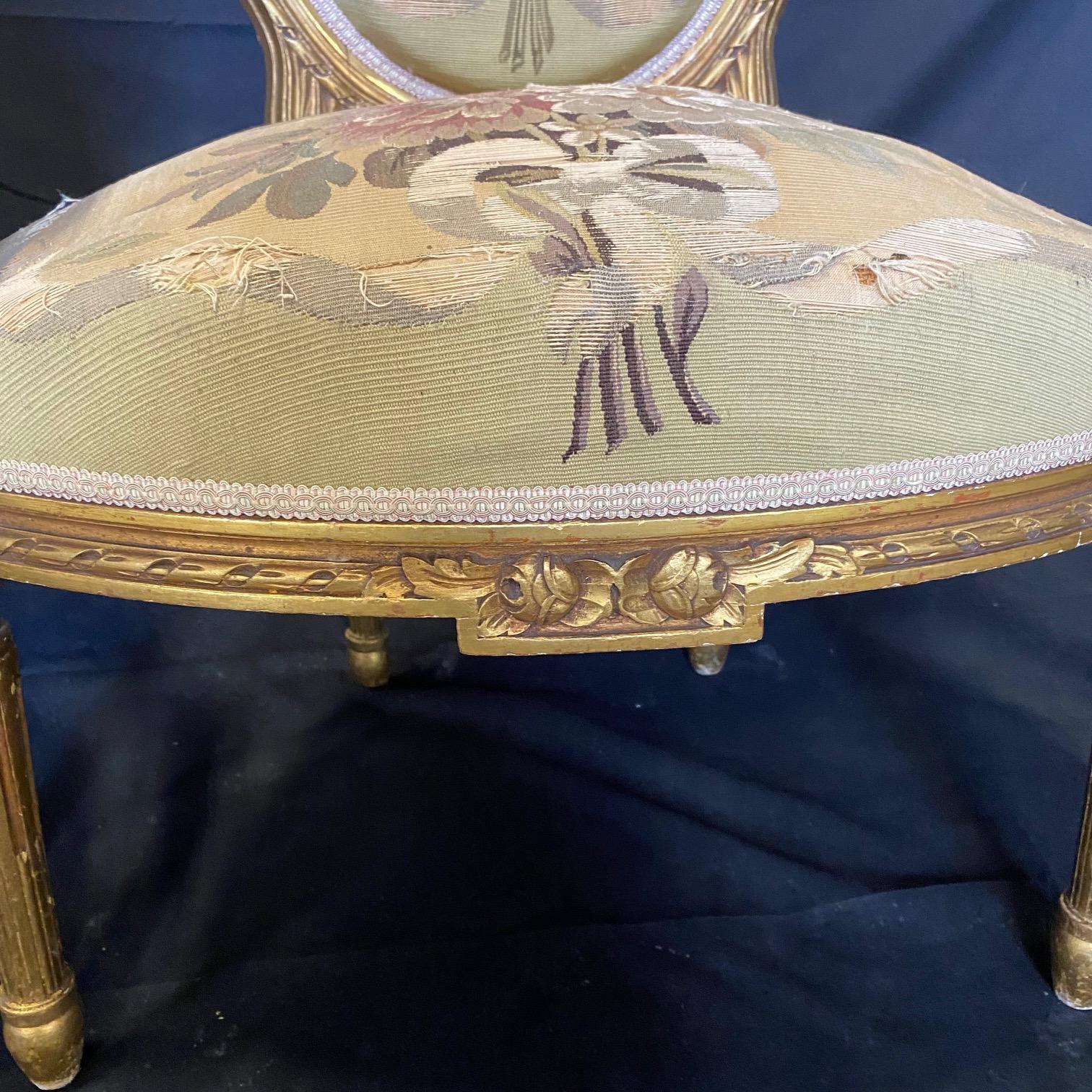 Prächtiges Paar oder Satz von 4 Sesseln aus dem 19. Jahrhundert mit Aubusson-Wandteppichpolsterung, Paar im Angebot 2