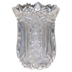 Magnificent 19th Century Fancy Brilliant Cut Dorflinger Etch Vase Candleholder