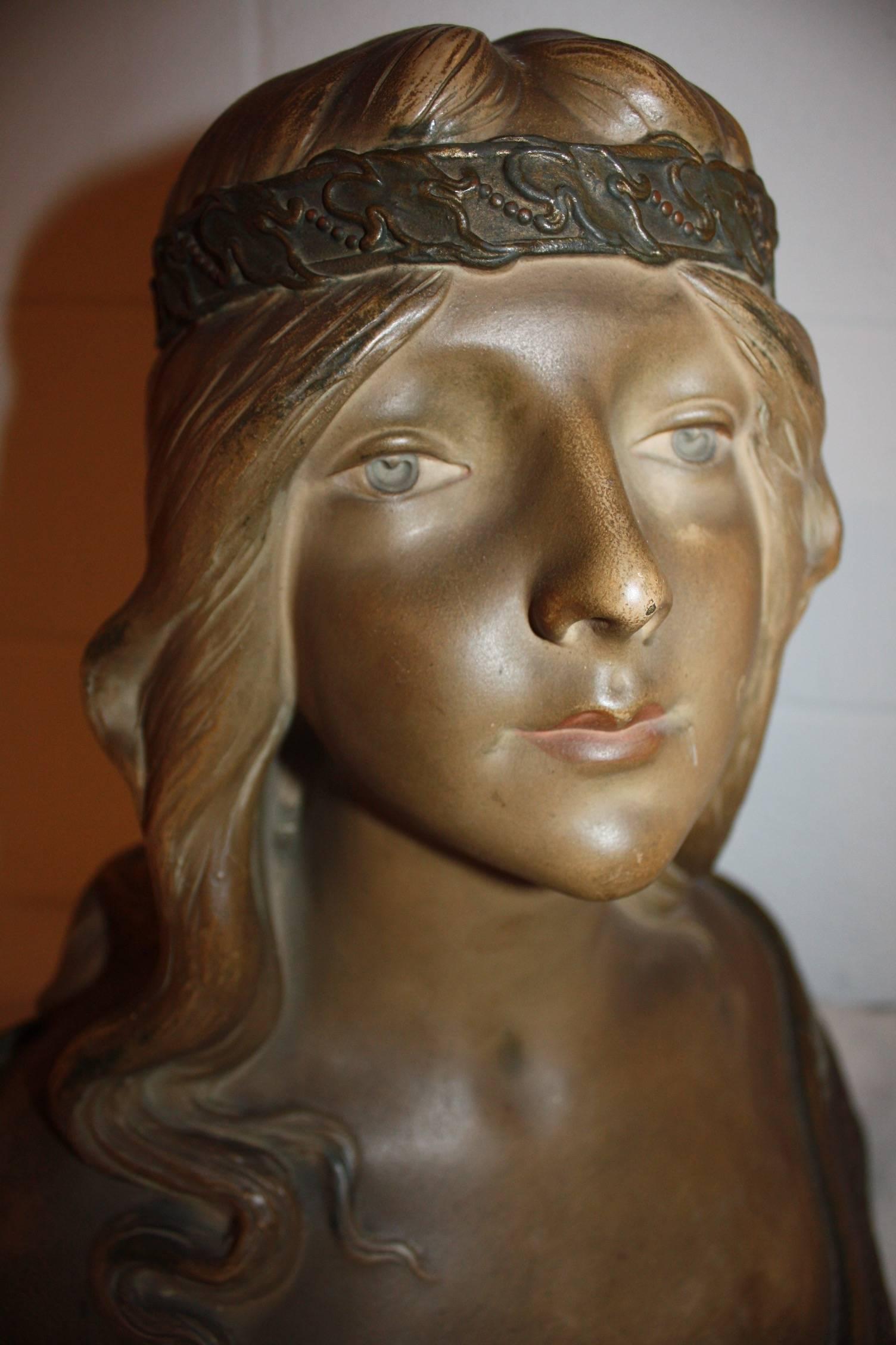 Enameled Magnificent 19th Century French Bust For Sale