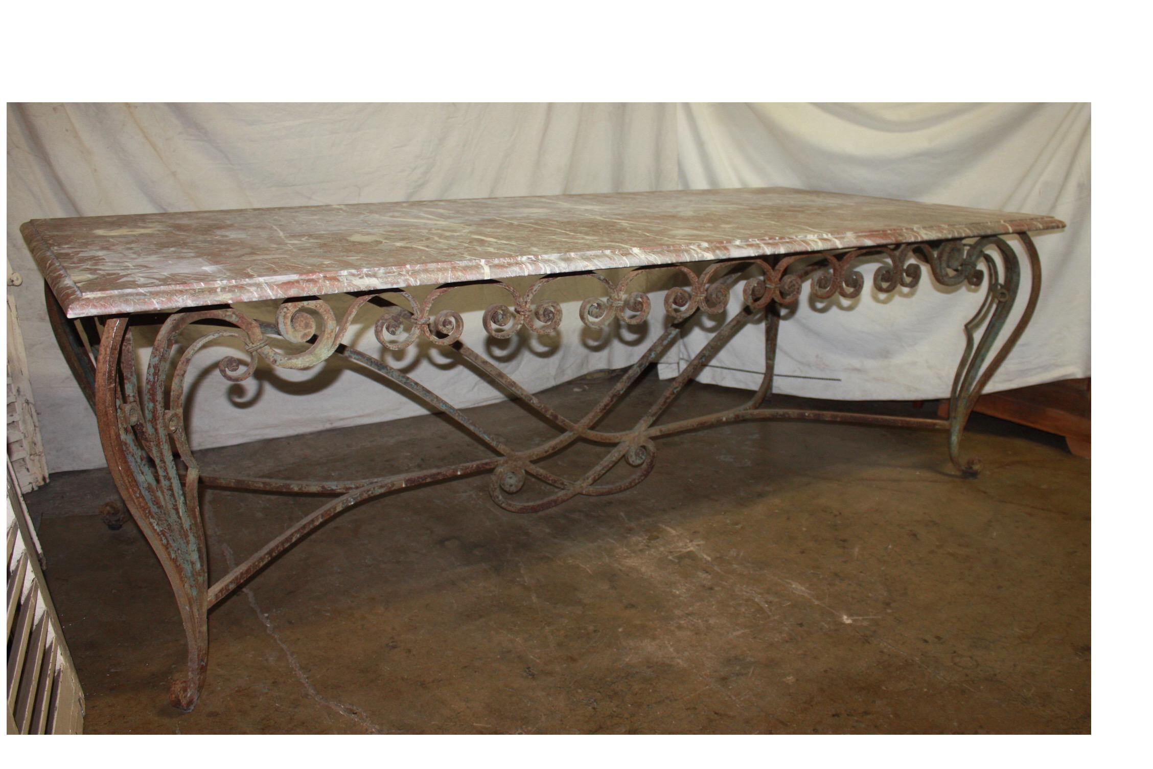 Magnificent 19th century French iron table.