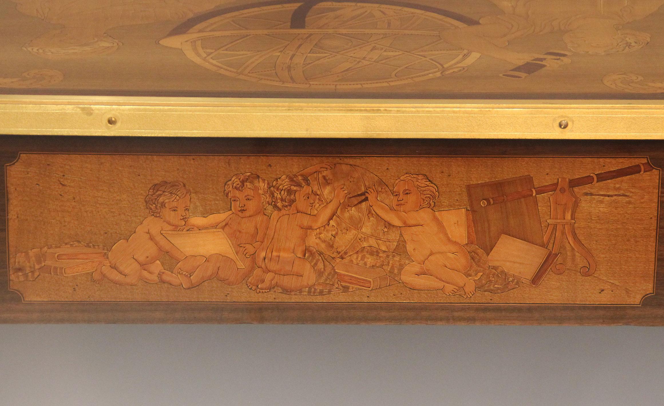 Magnificent 19th Century Gilt Bronze Marquetry ‘Table Des Muses’ By Beurdeley For Sale 2