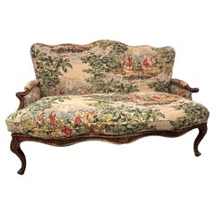 Magnificent 19th Century Giltwood Louis XVI Loveseat with New Upholstery