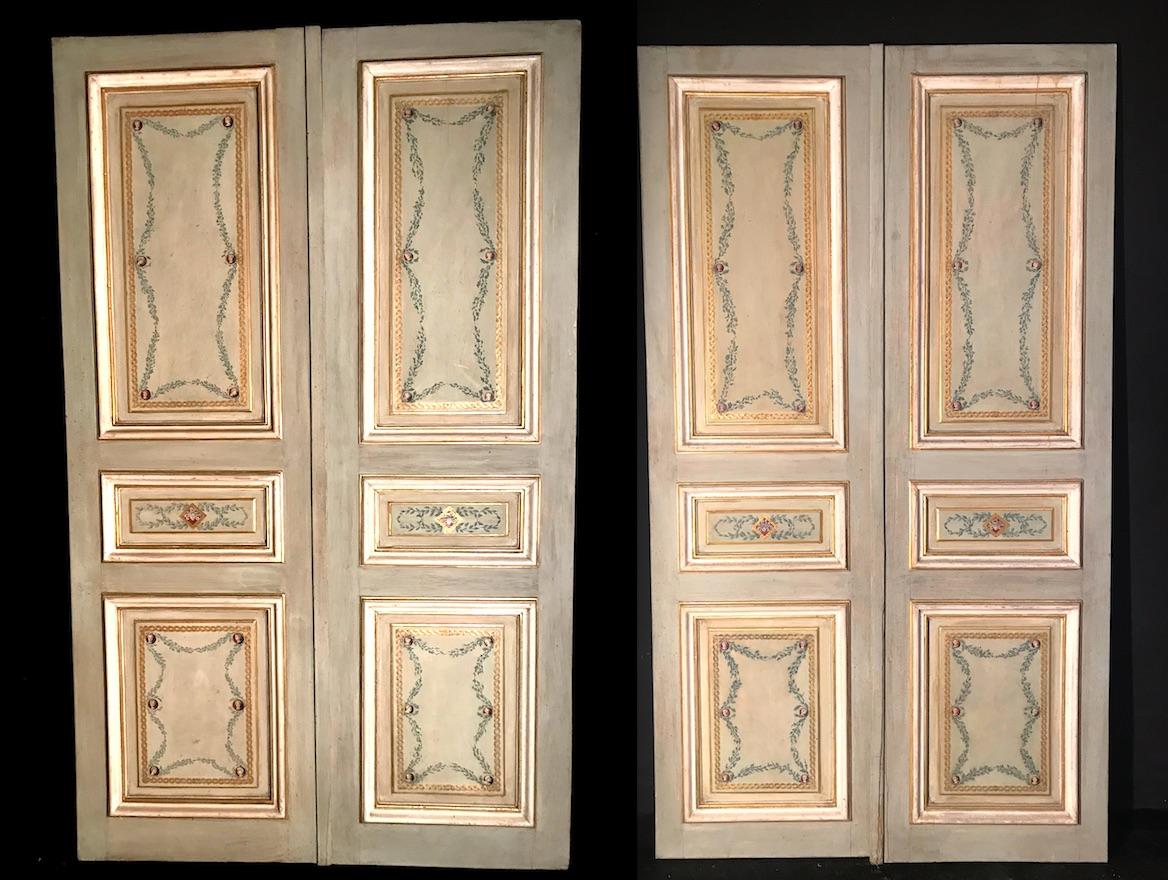 Magnifica porta o boiserie dipinta italiana del XIX secolo 3