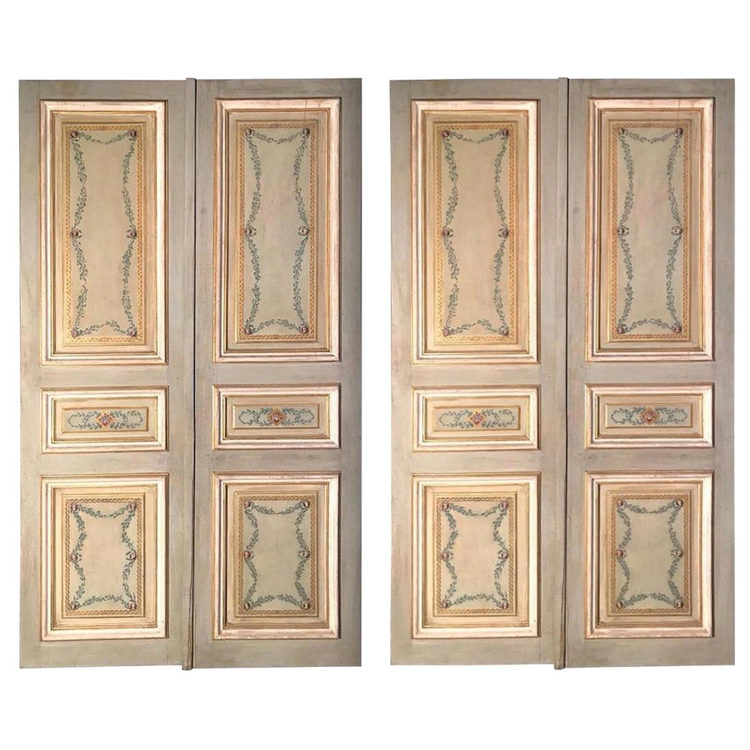 Prächtige italienische bemalte Türen oder Wandvertäfelungen aus dem 19. Jahrhundert