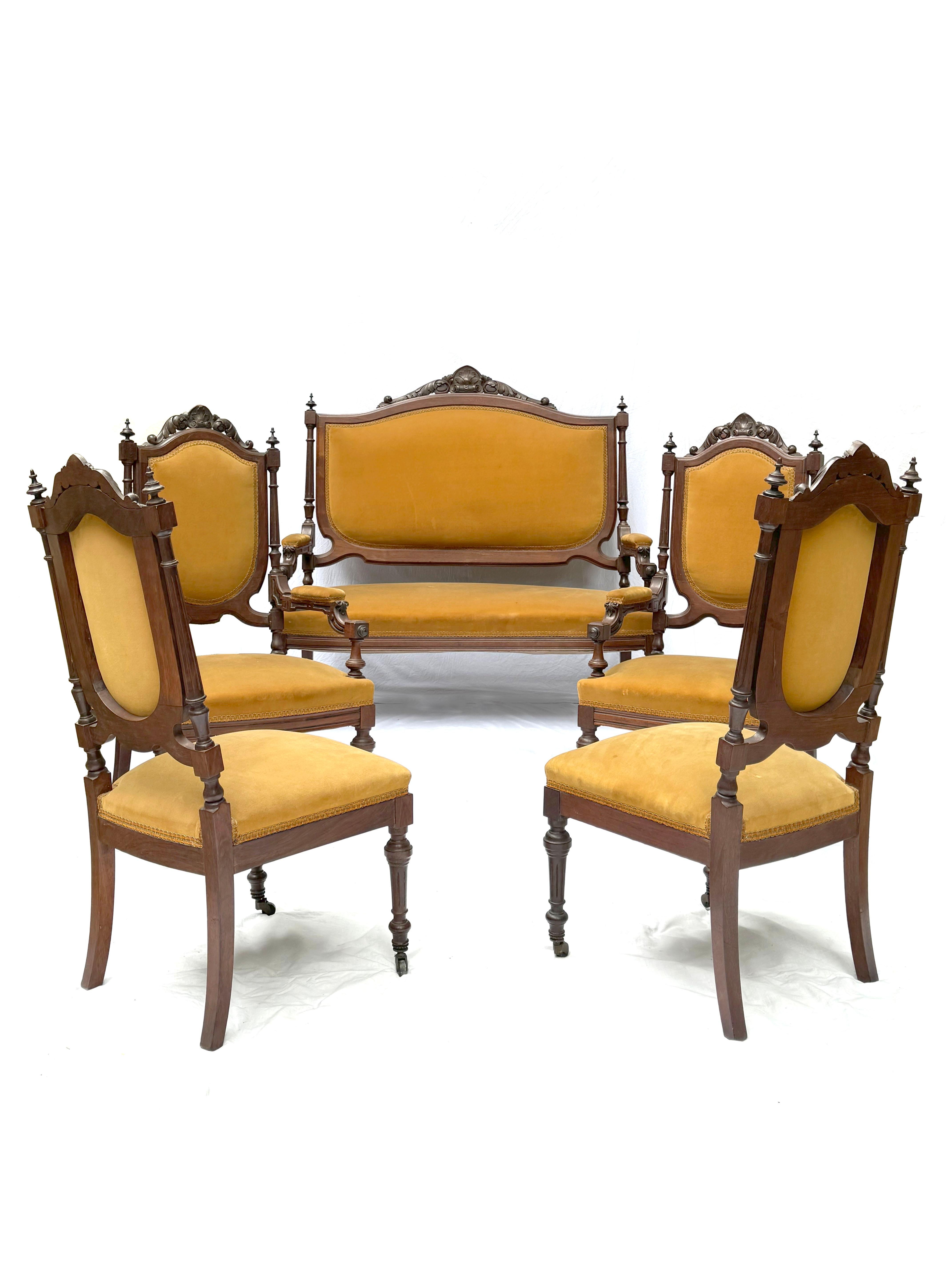 Bois Magnifique ensemble de salon victorien du 19e siècle en vente