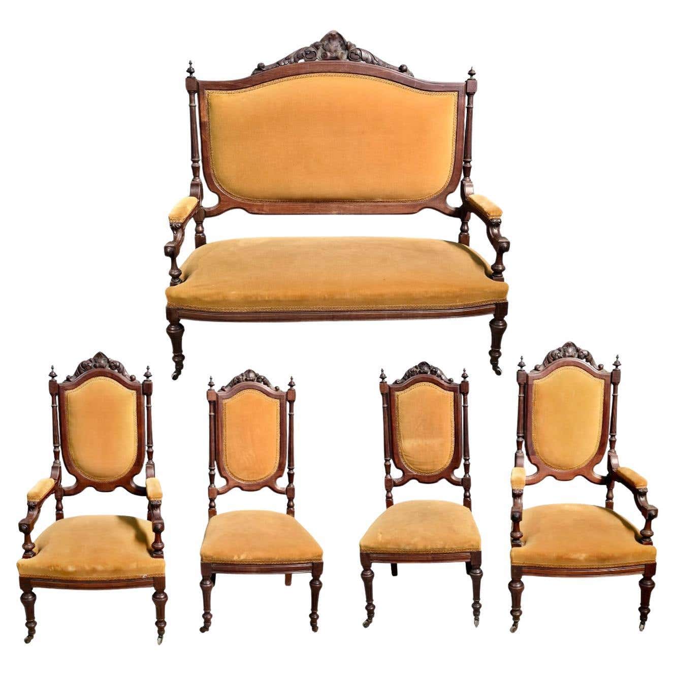 Parlor Set Magnificent 19th Century Victorian Parlor Set For Sale at 1stDibs