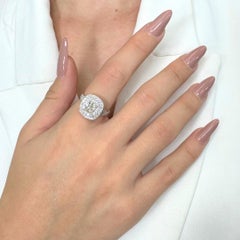 Magnificent 2.03ct Diamonds Double Halo Ring in 18k White Gold - IGI Certified