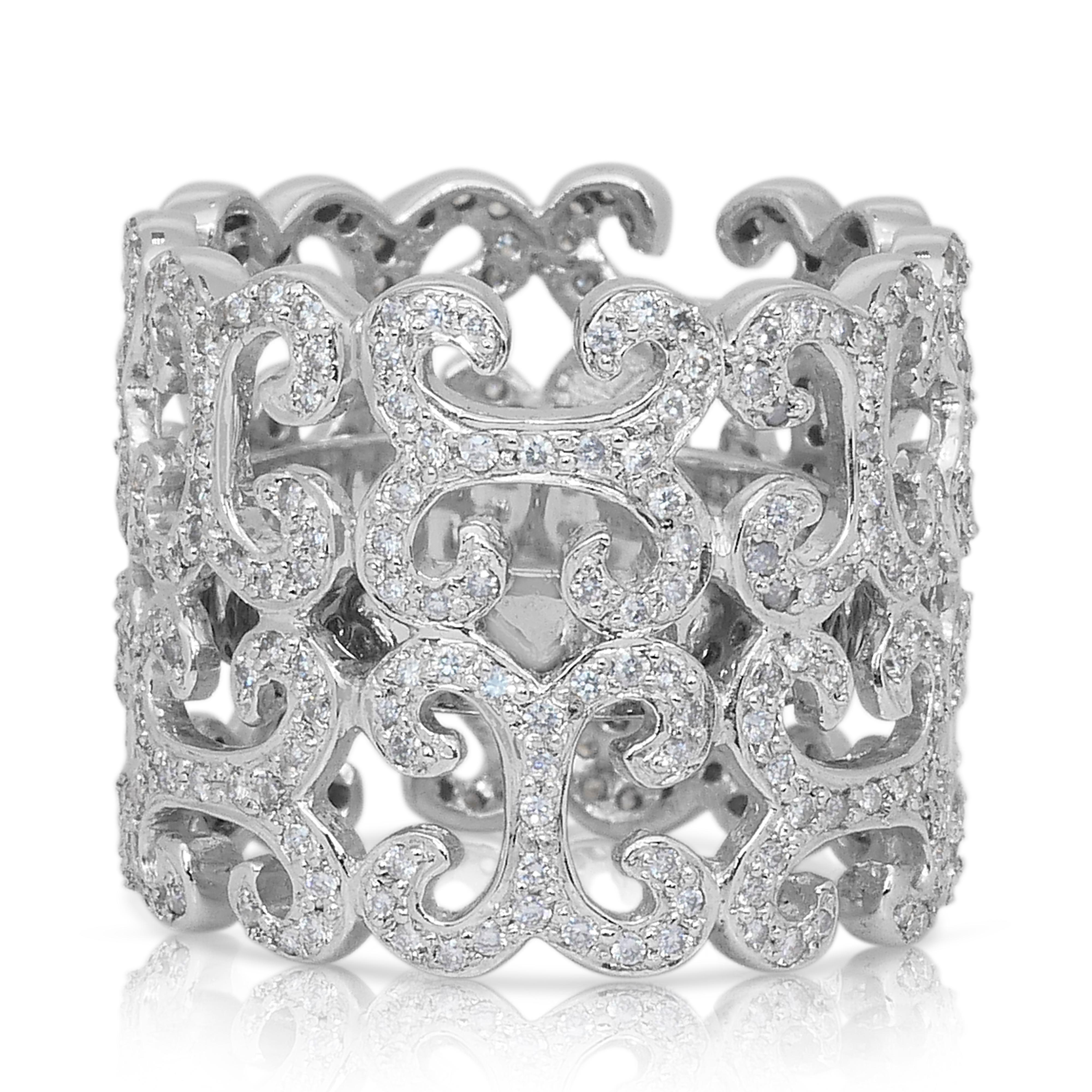 Magnifique bague en or blanc 18 carats de 2,22 ct de diamants - certifiée IGI Neuf - En vente à רמת גן, IL