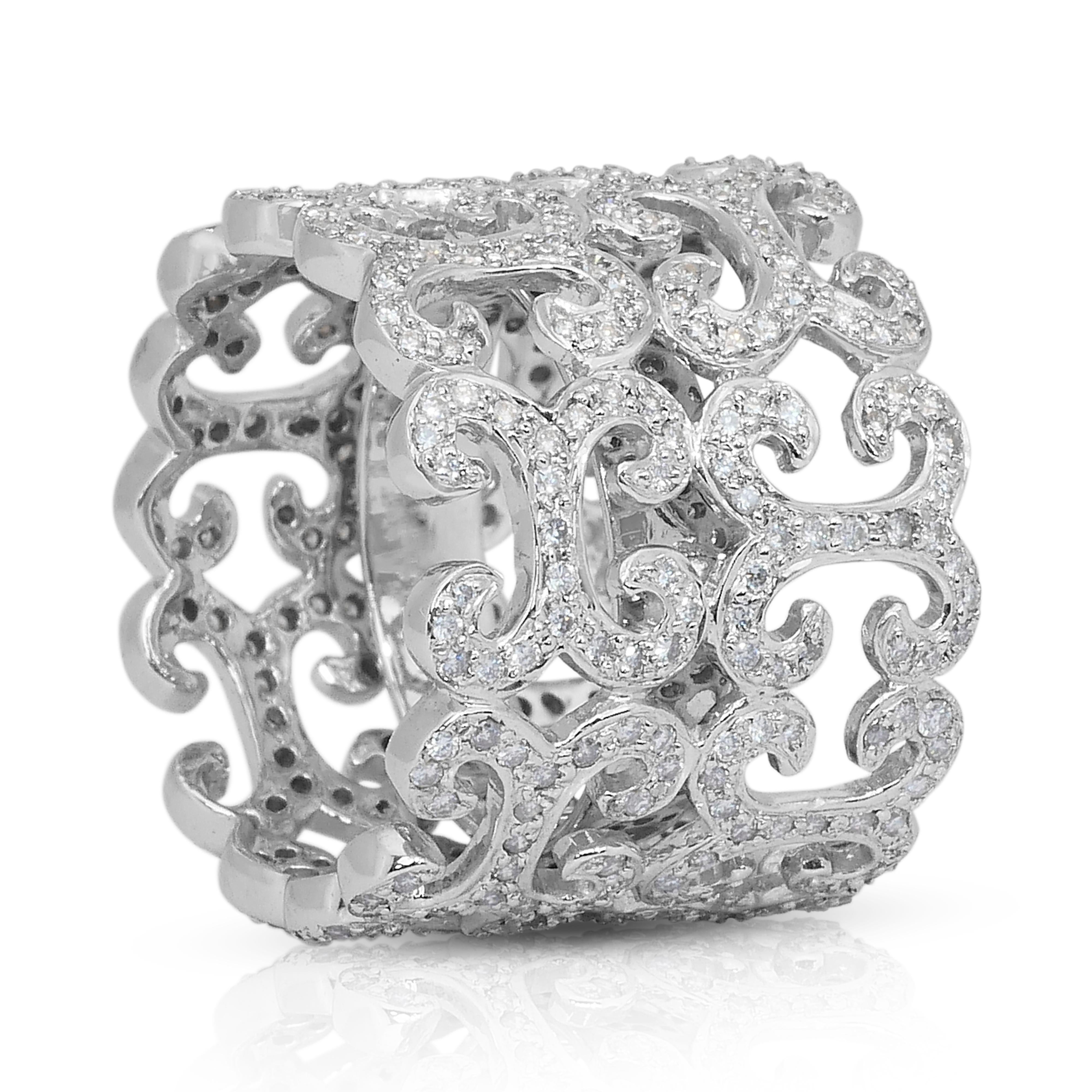 Magnifique bague en or blanc 18 carats de 2,22 ct de diamants - certifiée IGI en vente 2