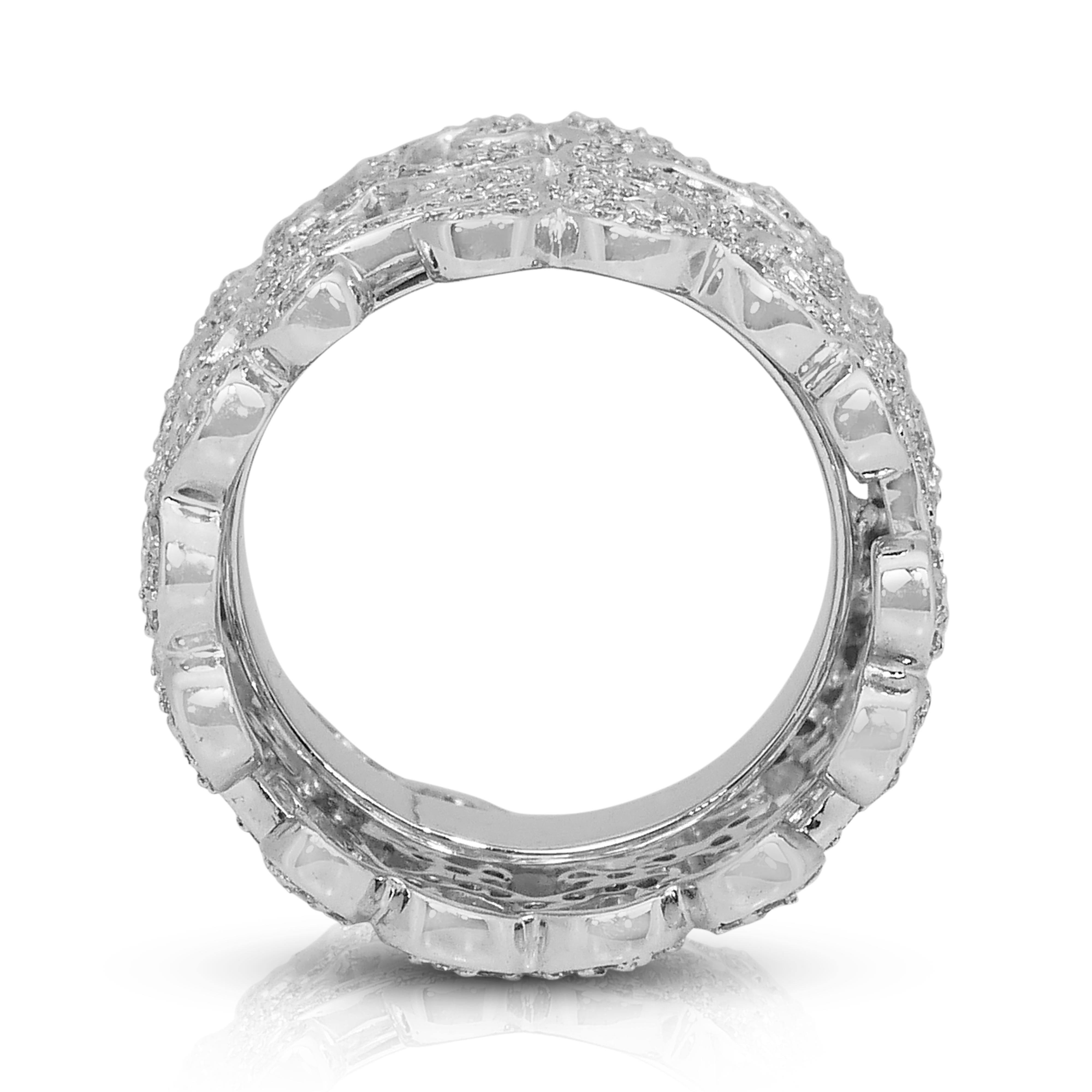 Magnifique bague en or blanc 18 carats de 2,22 ct de diamants - certifiée IGI en vente 3