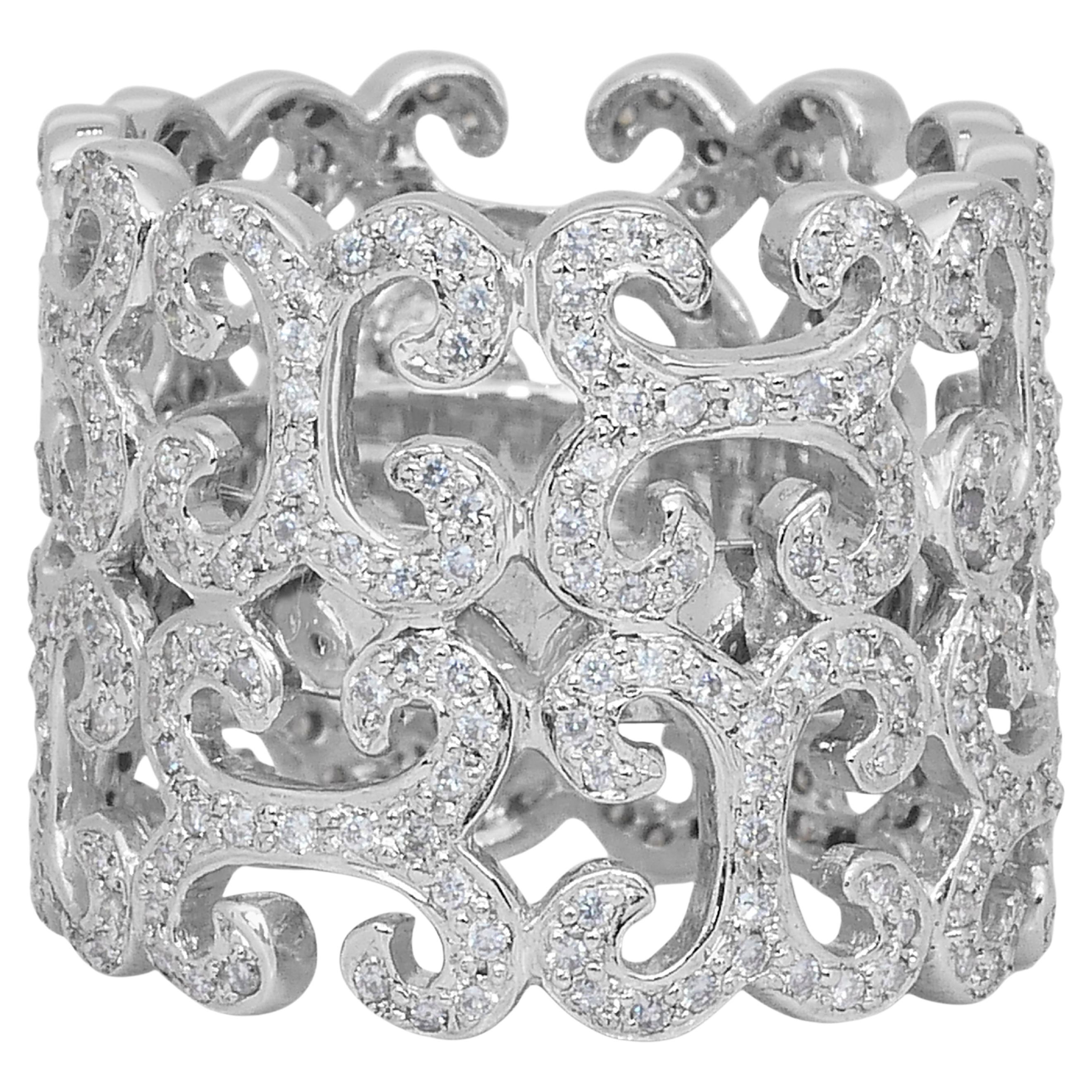 Magnificent 2.22ct Diamonds Ring in 18k White Gold - IGI Certified
