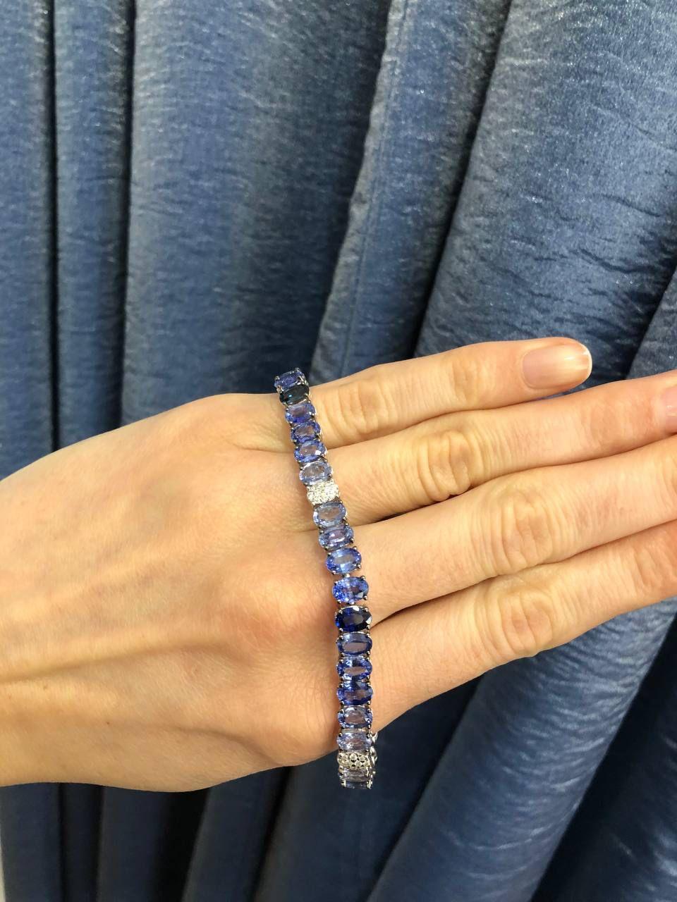 blue sapphire diamond bracelet