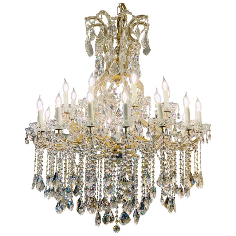Magnificent 25 Light Maria Theresa Swarovski Crystal Olde World Gold Chandelier At 1stdibs Magnificent 25 Light Maria Theresa, Swarovski Crystal Classic Chandelier Light In Golden