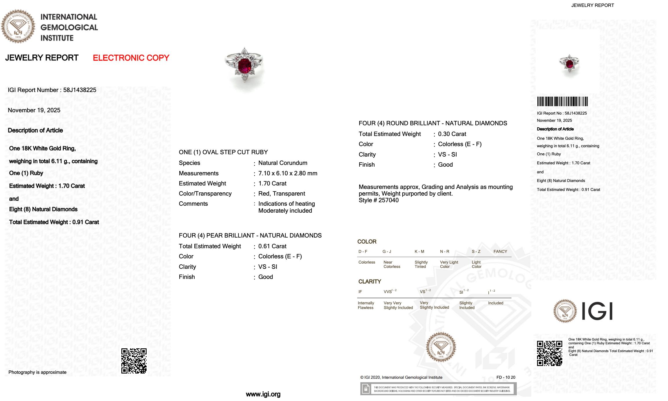 Donna Magnifico anello con rubino e diamanti a forma di fiore da 2,61 carati in oro bianco 18 carati in vendita