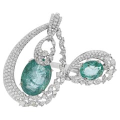 Magnificent 2.77ct Emerald & Diamond Masterpiece Ring in 18K White Gold